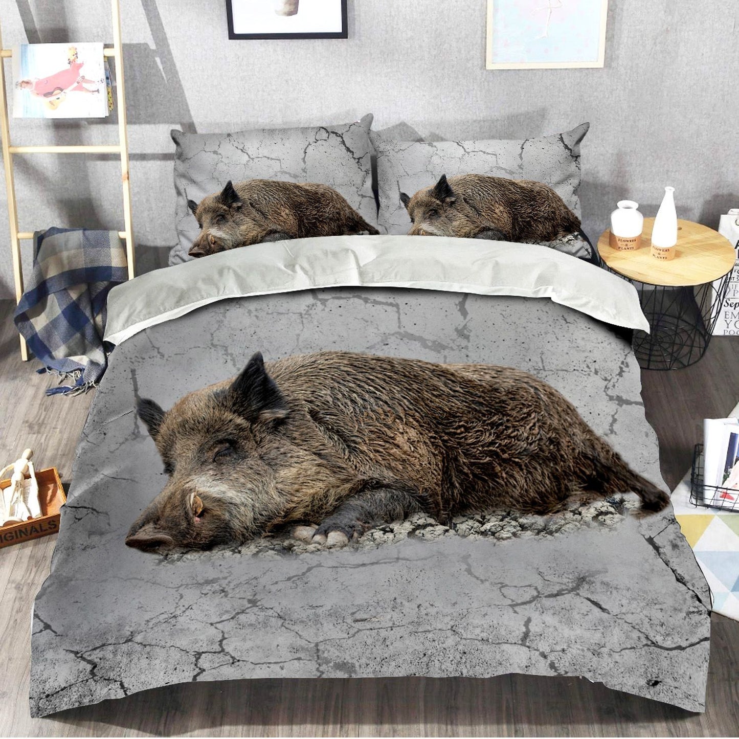 Boar Hunting All Over Printed Bedding Set
