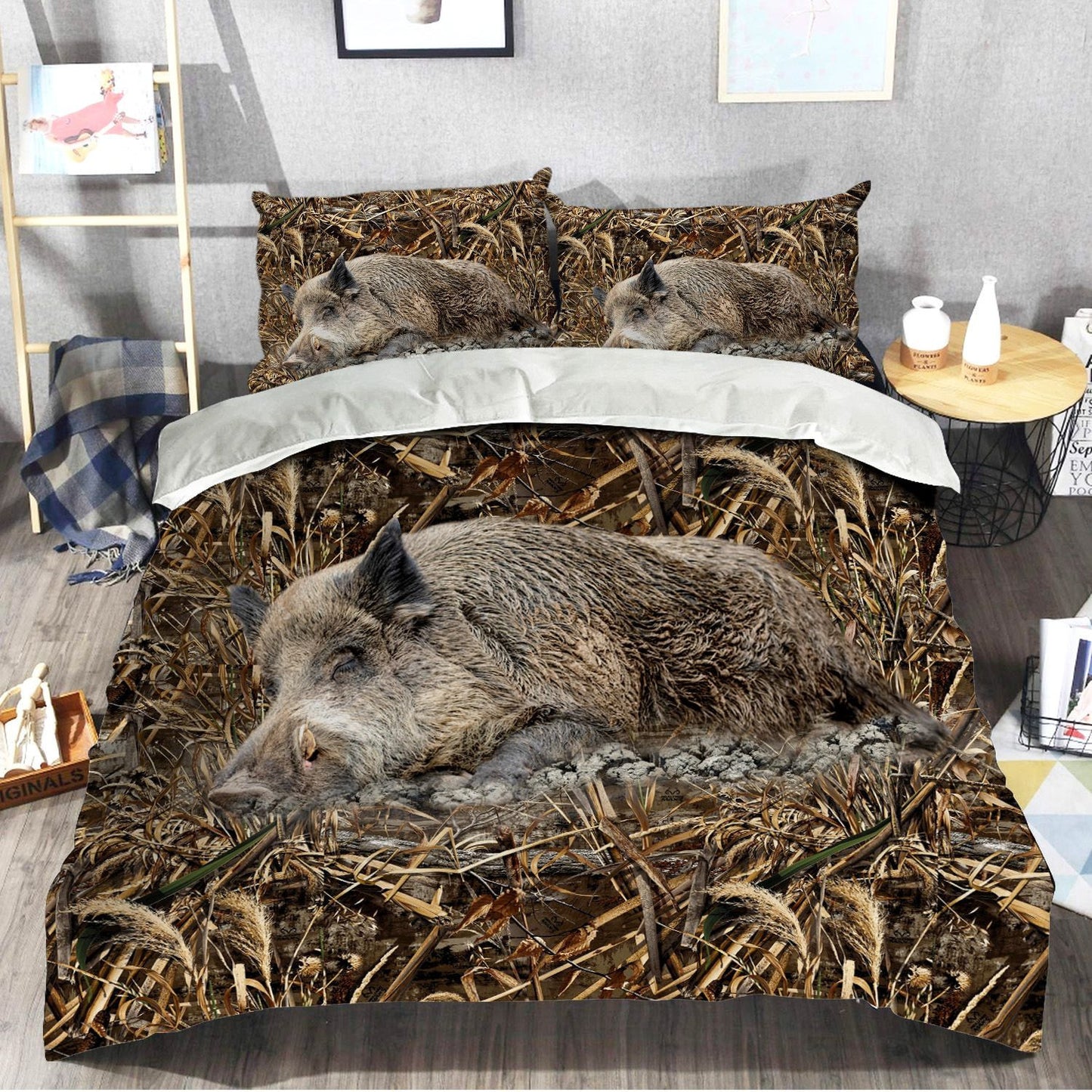 Boar Hunting Bush All Over Printed Bedding Set