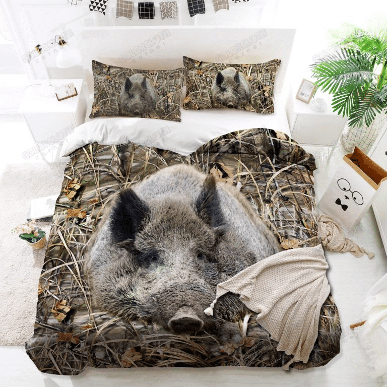 Cute Boar All Over Printed Bedding Set