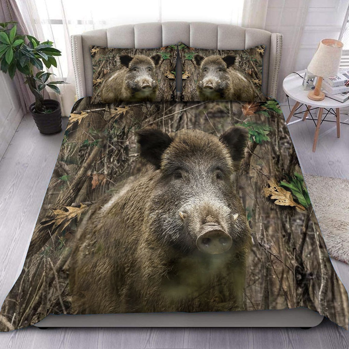 Boar Hunting Bush V2 All Over Printed Bedding Set
