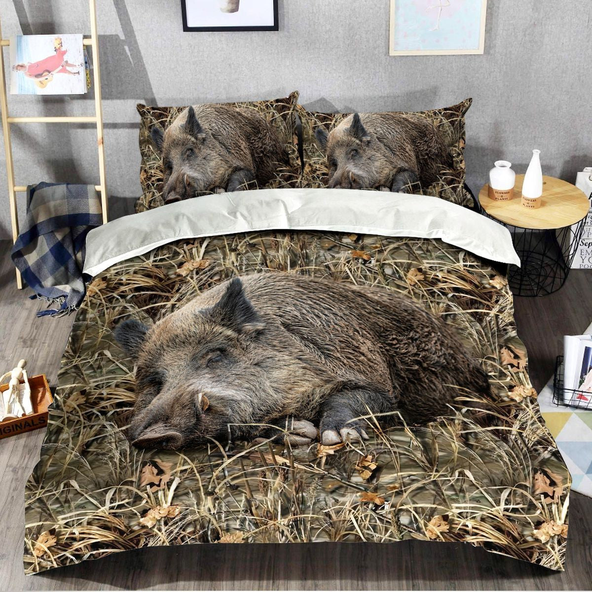 Cute Boar Sleep All Over Printed Bedding Set