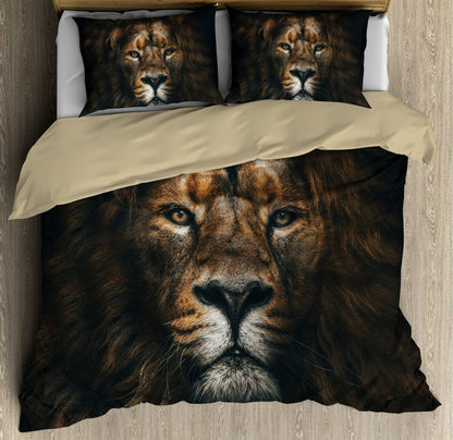 Cool Lion Face All Over Printed Bedding Set