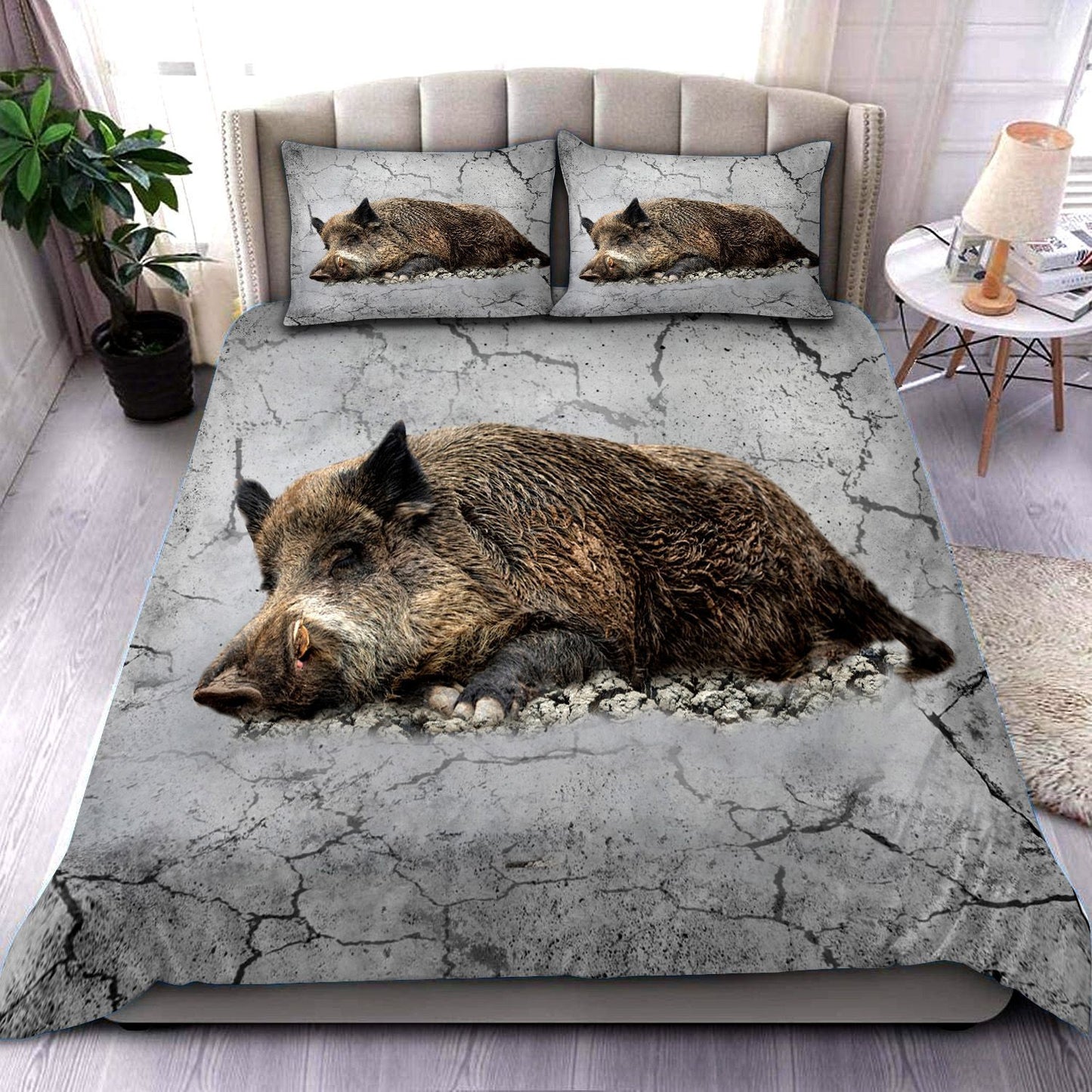 Boar Hunting All Over Printed Bedding Set