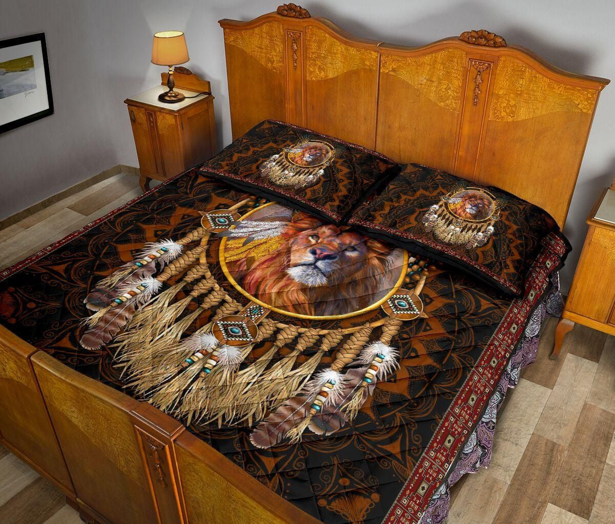 Beautiful Lion King Native Quilt Bedding Set