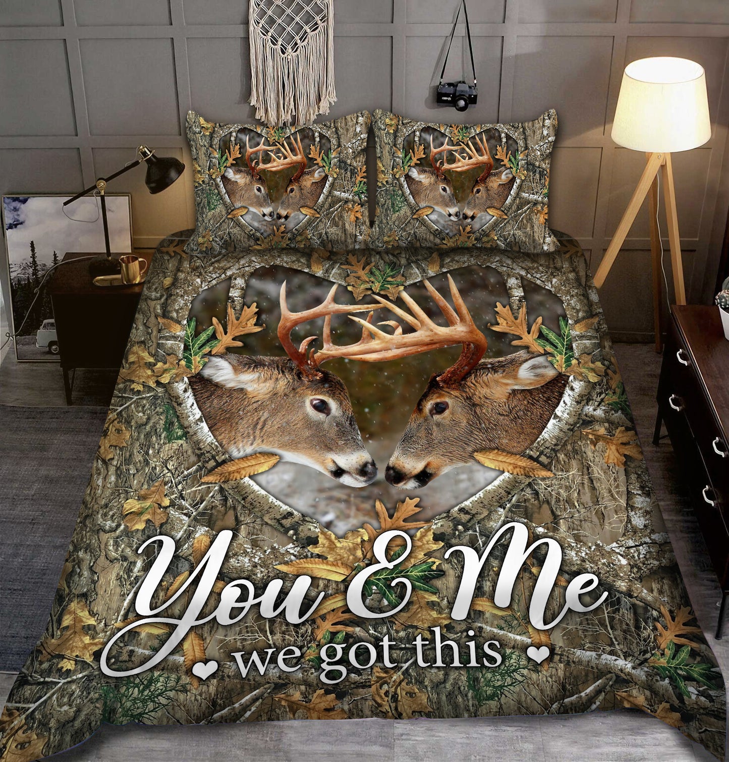 Deer Couple All Over Printed Bedding Set