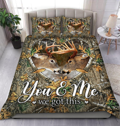 Deer Couple All Over Printed Bedding Set
