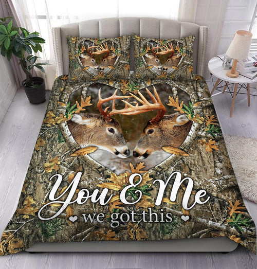Deer Couple All Over Printed Bedding Set