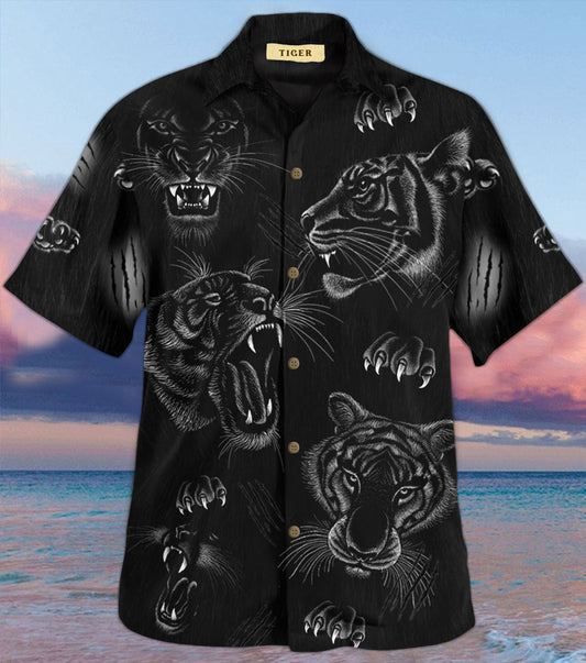 Tiger Black Art Hawaii Shirt