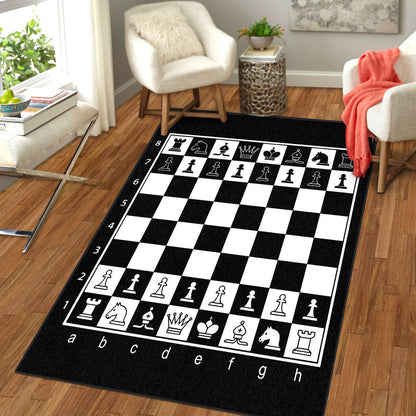 Chess Board Custom Shape Rug