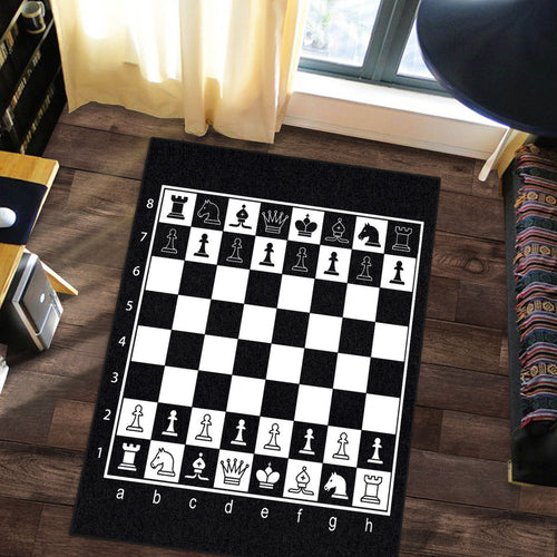 Chess Board Custom Shape Rug