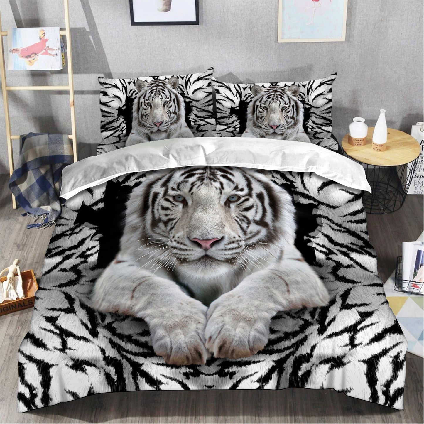 White Tiger Q3 All Over Printed Bedding Set