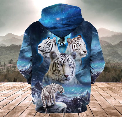 White Tiger Winter All Over Printed Unisex Shirt
