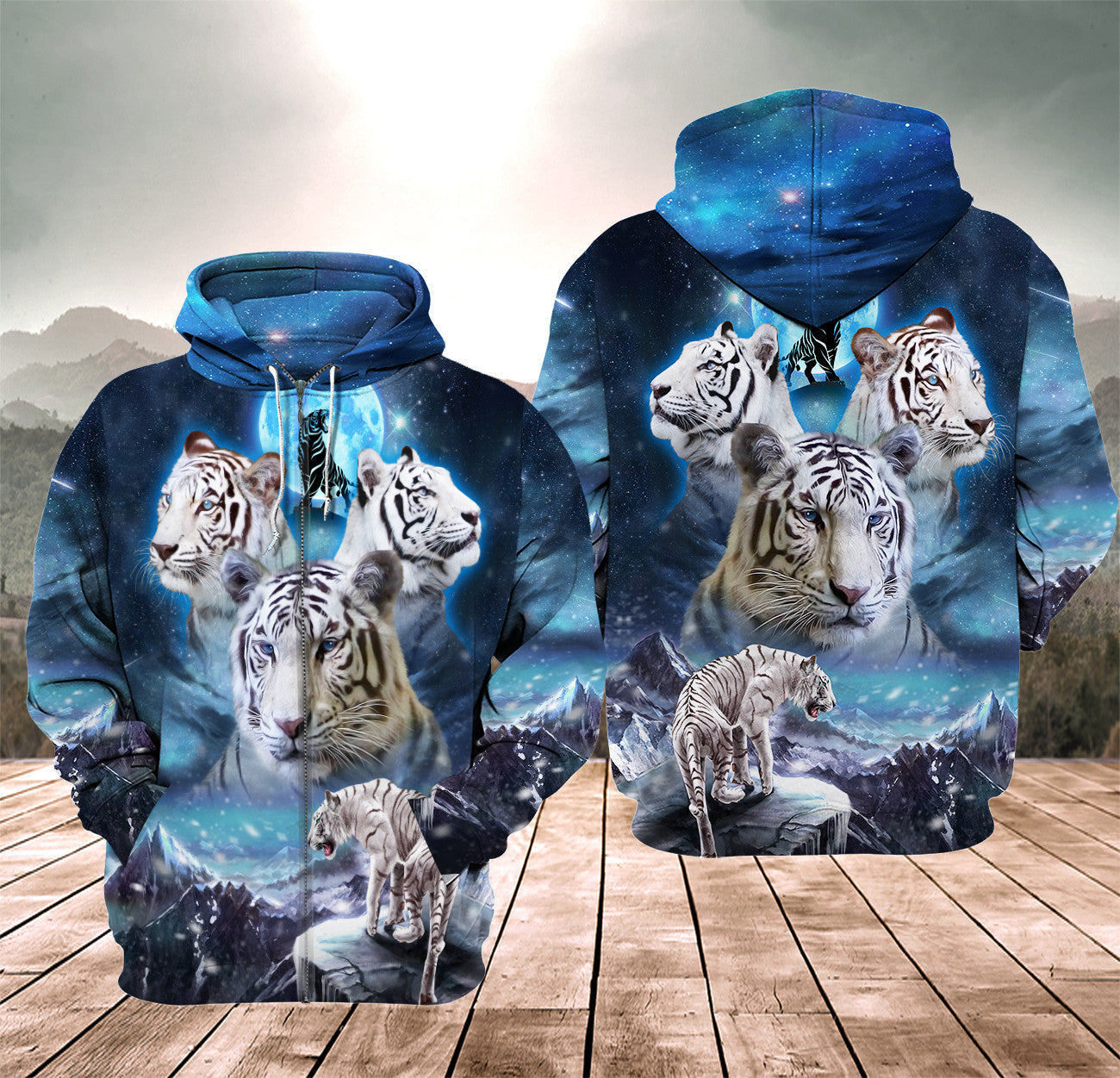 White Tiger Winter All Over Printed Unisex Shirt