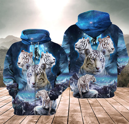 White Tiger Winter All Over Printed Unisex Shirt