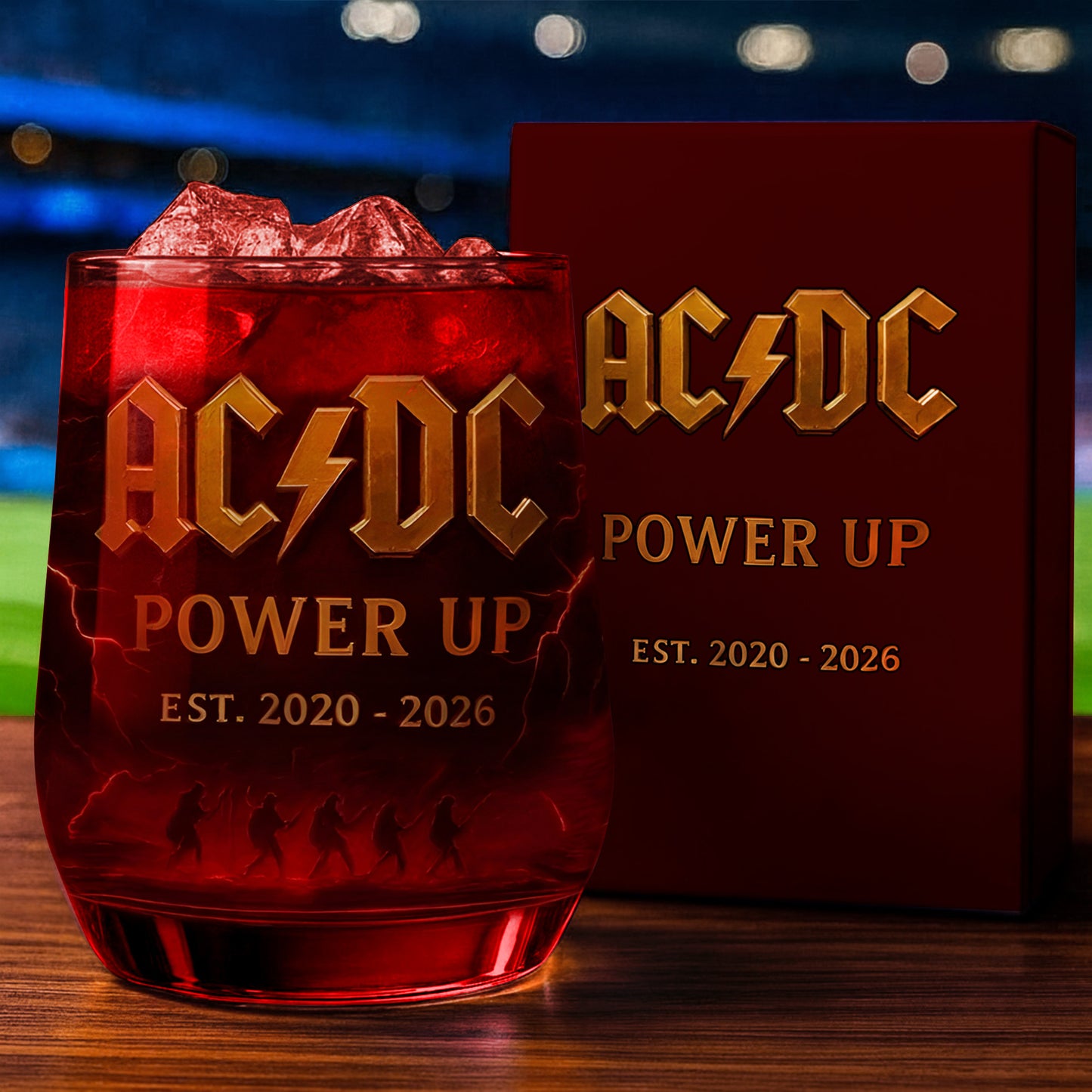 AC Power Up Tour Whisky , AD Whiskey Glass