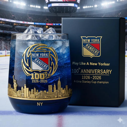 NYR Whisky Glass , NYR 100th Anniversary Whiskey Glass
