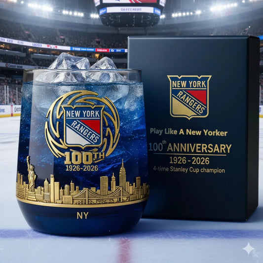 NYR Whisky Glass , NYR 100th Anniversary Whiskey Glass