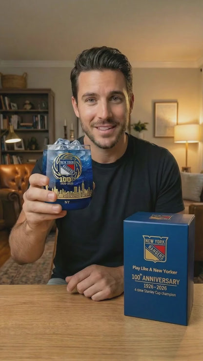 NYR Whisky Glass , NYR 100th Anniversary Whiskey Glass